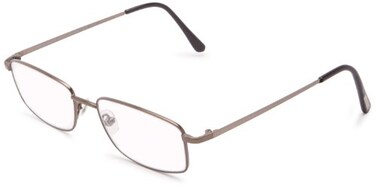 Foster Grant Men's T10 Rectangular Reading Glasses, Shiny metal/Transparent, 52 mm,1.00