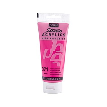 Pebeo - Acrylic Fine Studio Acrylics - Fluorescent Pink - Fluorescent Pink 100ml/3.38oz