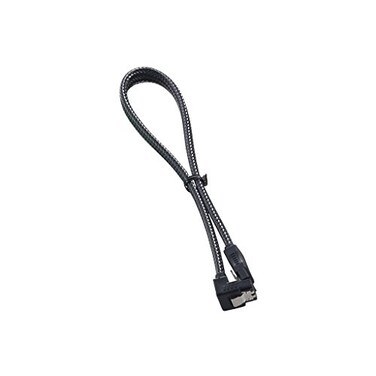 CableMod ModMesh Sleeved Right Angle SATA 3 Cable ,Carbon, 30cm