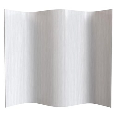 Red Lantern 6 ft. Tall Bamboo Wave Screen - Rustic White