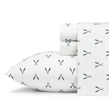 Eddie Bauer - King Sheets, Cotton Percale Bedding Set, CrispCool Home Decor ,Eddies Oar, King