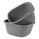 Begale 2-Pack Large Wash Basin/Dish Pan, 18 Quart ,Gray