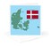 3dRose mapflag of Denmark with printed 1 Greeting Card with envelope