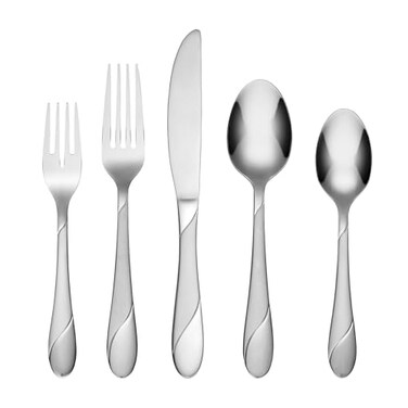 Cambridge Swirl Sand 89-Piece 18/0 Silverware Set for 12, Flatware