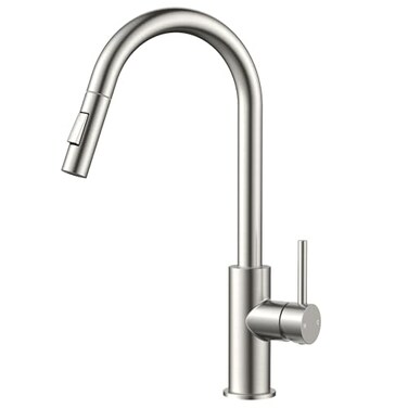 FORIOUS Kitchen Faucet with Pull Down Sprayer, Brushed Nickel High Arc