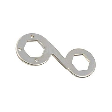 COMOK Washing Machine Repair Tool Double Ended Silver Tone Metal 36mm 38mm Hex Wrench Hexagon Spanner