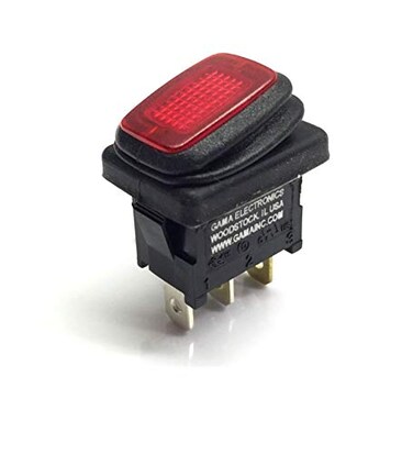 GAMA Electronics Waterproof Mini Off-On Illuminated 12 VDC Rocker Switch