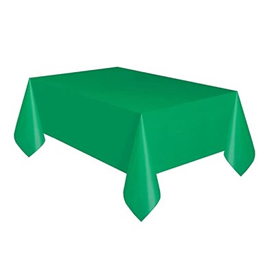 Unique Emerald Green Solid Rectangular Plastic Table Cover ,54" x 108"1 Count - Elegant DesignPremium Quality, Ideal For Parties, EventsEveryday Use