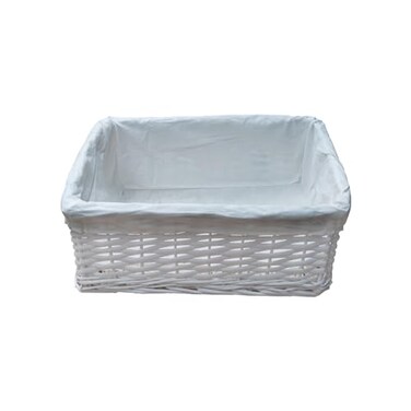 ARPAN White Wicker StorageHamper Basket with White Cloth Lining&ldquo; Small, MediumLarge Gift Baskets for Xmas, Wedding, ConfettiParties, Snack Basket, Wicker Baskets Multipack