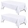 White Classic WEALUXE White Table Cloths for 8 Foot Rectangle Tables, 2-Pack, 60x126 inches, Water, Stain and Wrinkle Resistant, 200 GSM Washable Poly Fabric Tablecloths Rectangular, Elegant and Durab