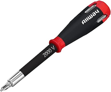 ALLWAY SD41 5-in-1 Lightweight Safety Shockproof Screwdriver with 4 Bits