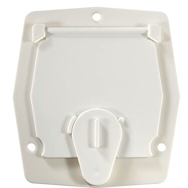 RV Designer B140 - Flat-Sided Basic Electrical Cable Hatch, Polar White