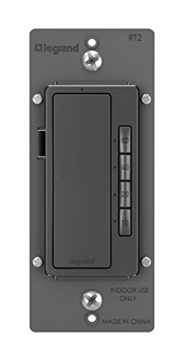 Legrand Radiant Digital Countdown Timer Switch, 4-Settings, Black, 1-Pack