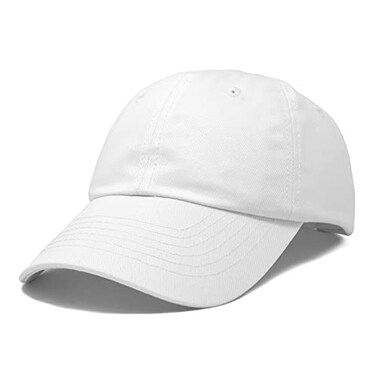DALIX Unisex Youth Childrens Cotton Cap Adjustable Plain Hat - Unstructured ,White