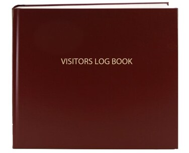 BookFactory Visitor Log Book Register, Burdy Hardbound, 120 Pages