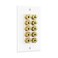Cable Matters Speaker Wire Wall Plate, 10 Posts for 5 Speakers, White