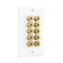 Cable Matters Speaker Wire Wall Plate, 10 Posts for 5 Speakers, White