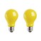 Xtricity A19 Incandescent Yellow Bug Light Bulb, 60W, E26 Medium Base, 130V, ,2 Pack