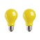Xtricity A19 Incandescent Yellow Bug Light Bulb, 60W, E26 Medium Base, 130V, ,2 Pack