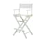 Casual Home Director's Chair ,White Frame/White Canvas,30" - Bar Height