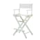 Casual Home Director's Chair ,White Frame/White Canvas,30" - Bar Height