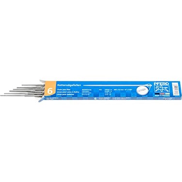 PFERD Tools Chainsaw File Set, Round, 5/32" x 8", 6-Pack