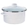 Golden Rabbit Enamelware Soup or Stock Pot, 6 quart, Solid White Textured