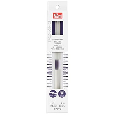 Prym Ergonomics 8-Inch Double-Point Knitting Needle, Size 1 ,5-Pack