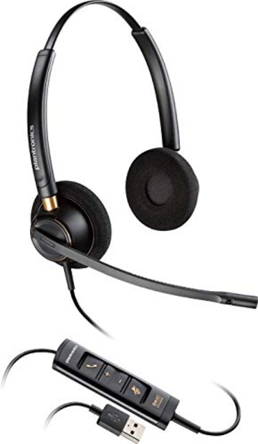 PLT Plantronics Corded Headset with USB Connection, Black