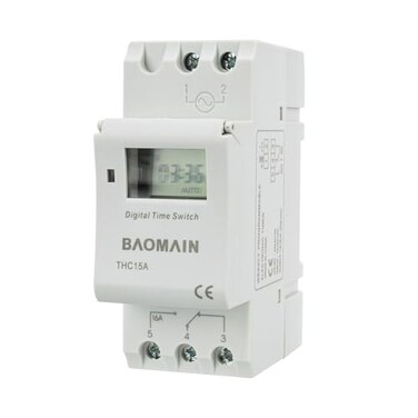 BAOMAIN THC15A 12V Digital Programmable Timer Switch,16A Weekly Relay