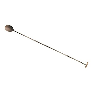 Barfly Bar Spoon with Muddler End, 15 3/4" ,40.0 Cm, Antique Copper