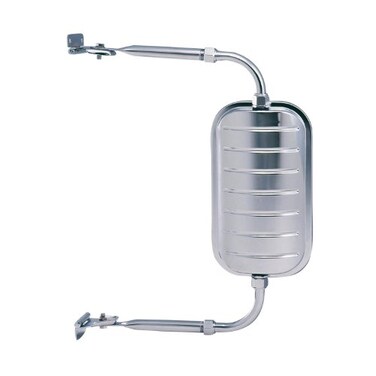 Fit System K Source Universal Replacement Mirror Head - DriverPassenger Side, 6" x 11" Glass, Jr. West-Coast Style, Chrome Finish, Easy Install, For TrucksVans
