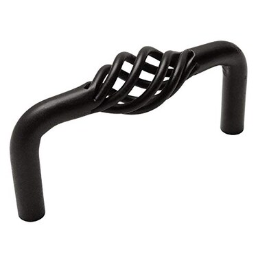 Cosmas 10 Pack 9992-030FB Flat Black Birdcage Pull 3 Inch Hole Centers