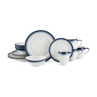 Mikasa Swirl 16-Piece Dinnerware Set, Service For 4, Blue