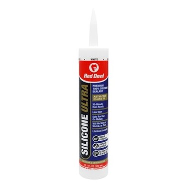 Red Devil 0780 Silicone Ultra 100% RTV Silicone Sealant, 10.1 oz., White, 1 Pack