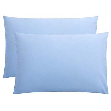 FLXXIE 2-Pack Microfiber Queen Pillow Cases, Envelope Closure, Sky Blue