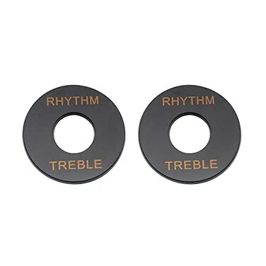 Musiclily Basic Plastic Guitar Rhythm Treble Toggle Switch Plate Black 2Pcs
