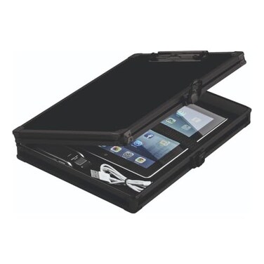 Vaultz Locking Storage Clipboard with Key Lock, Black