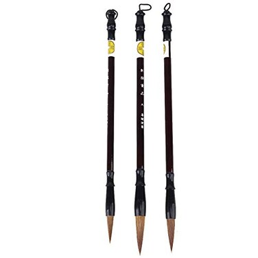 BQLZR Excellent Chinese Caligraphy Drawing Brush Large Small Medium Size Pack of 3