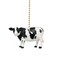 Clementine Designs Holstein Farm Cow Ceiling Fan Pull Chain Light Decorative Extension with 6" Gold Accent Chain, 3D Resin Design