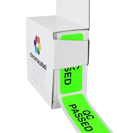 ChromaLabel 1 x 2.25 Inch QC Passed Quality Control Labels, 200/Box