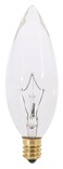 Satco S3386 220V Candelabra Base 25-Watt B10 Light Bulb, Clear