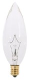 Satco S3386 220V Candelabra Base 25-Watt B10 Light Bulb, Clear