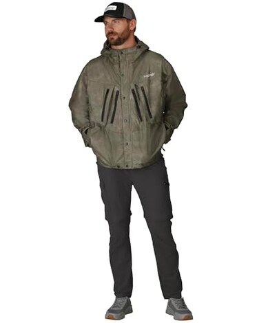 Frogg Toggs Men's Tekk Toad Breathable Waterproof Rain/Wading Jacket, Stone, Large