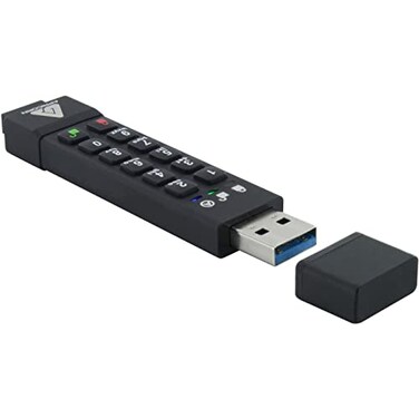 Apricorn 32GB Aegis Secure Key 3Z 256-bit AES XTS Hardware Encrypted FIPS 140-2 Level 3 Validated Secure USB 3.0 Flash Drive ,ASK3Z-32GB,Black