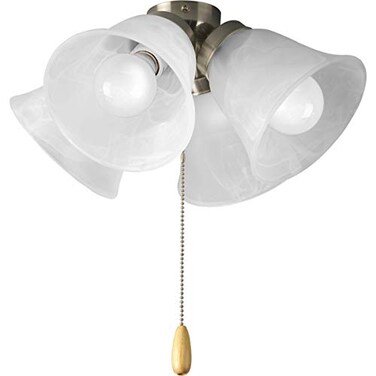 Progress Lighting AirPro 13.6" 4-Light Ceiling Fan Light Kit, Brushed Nickel