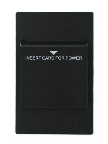 Leviton HKSWP-E Hospitality Key Card Switch Faceplate, Ebony