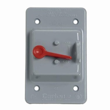 ThomasBetts Carlon E98TSCN Vertical Mount Toggle Switch Box Cover, Polycarbonate, Gray