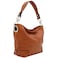 ALYSSA Hobo Shoulder Bag with Big Snap Hook Hardware ,Camel