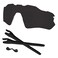 Predrox Dark Black Radar EV Path LensesRubber Kits Replacement for Oakley Sunglass OO9208 Polarized